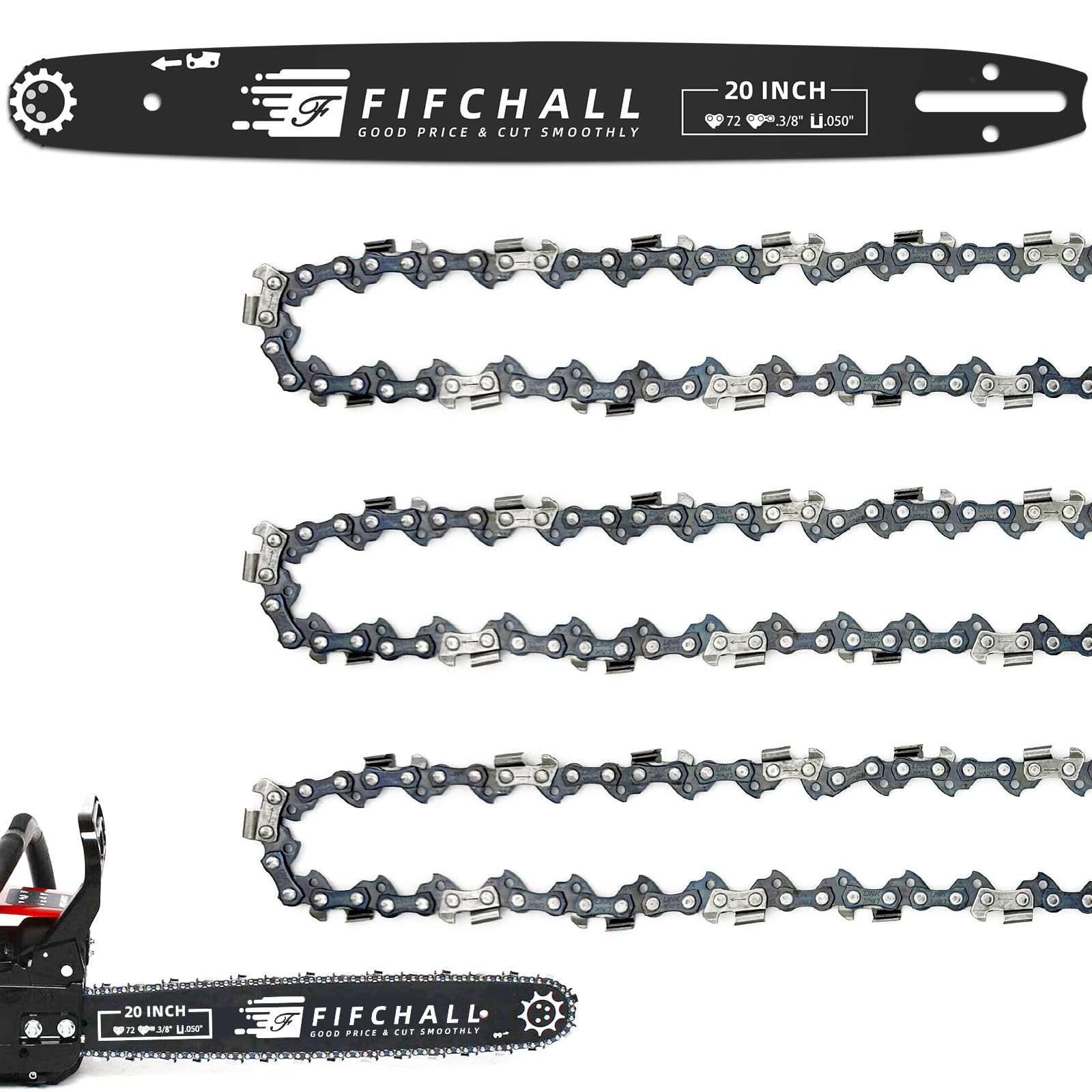 20 Inch Chainsaw Bar & Chain Combo for Husqvarna 20